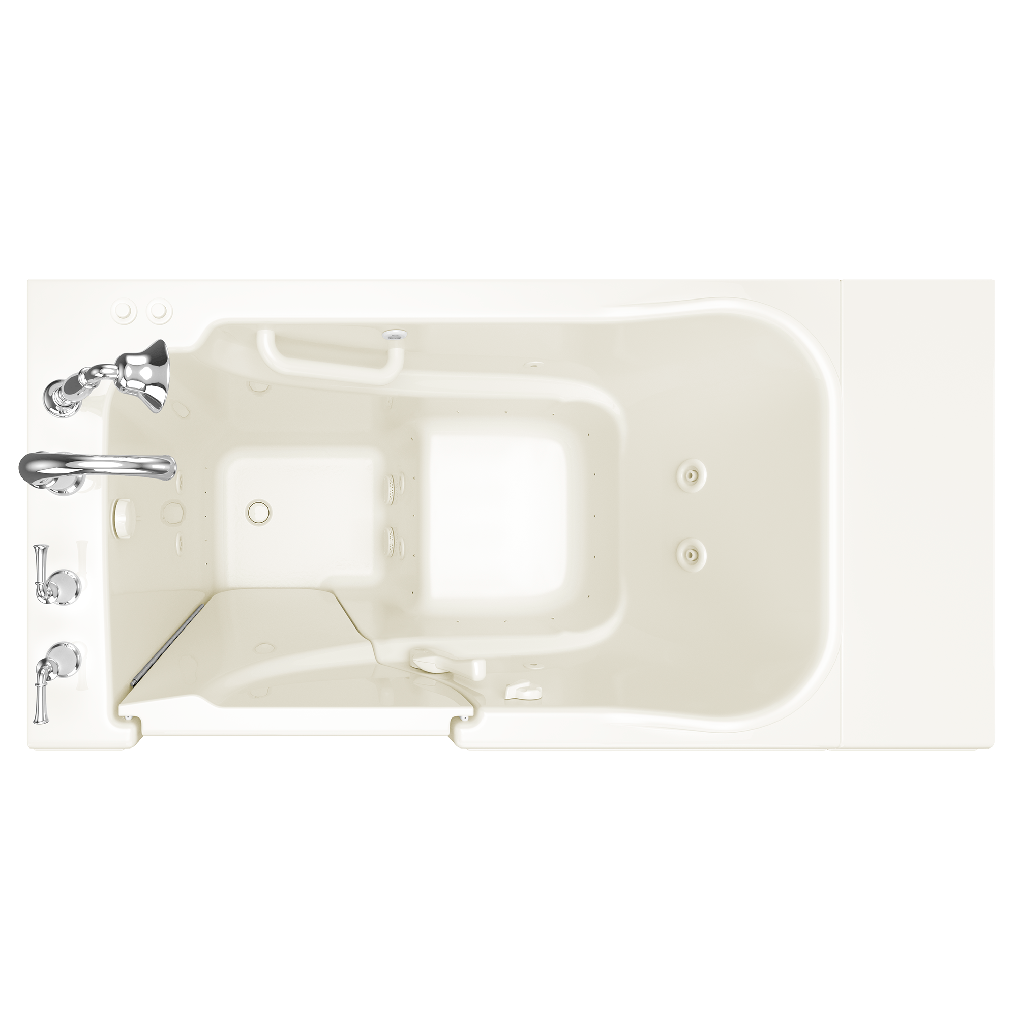 Gelcoat Value Series 30 x 52  Inch Walk in Tub With Combination Air Spa and Whirlpool Systems   Left Hand Drain With Faucet WIB LINEN